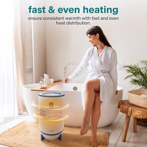 SereneLife Towel Heater for Bathroom & Spa | Portable Large Bucket Style Towel Warmer with Timer | 21L Luxury Electric Heater for Oversized Towels, Robes & Blankets | Auto Shut-Off | Fragrance Discs - Image 5