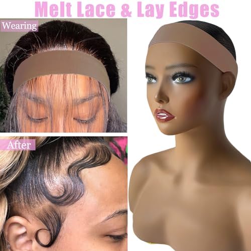 Elastic Bands for Wig 4 Pcs Set Wig Band Lace Melting Edge Wrap Lay Edges - Image 2