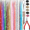 Hair Tinsel Kit for Girls 20 Colors Fairy Glitter Tinsel Hair Extensions by LEDIZE
