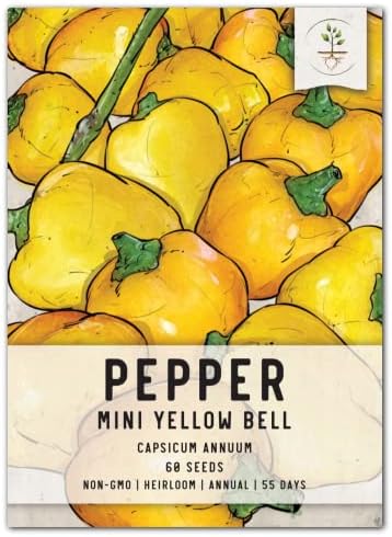 Seed Needs Mini Yellow Bell Pepper Seeds to Plant Vegetables - 1 Pack by SeedNeeds