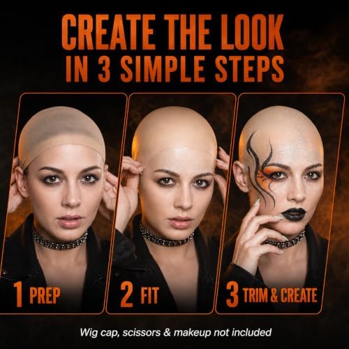 Latex Bald Cap for Adults, Realistic Nude Costume Cap - Image 6