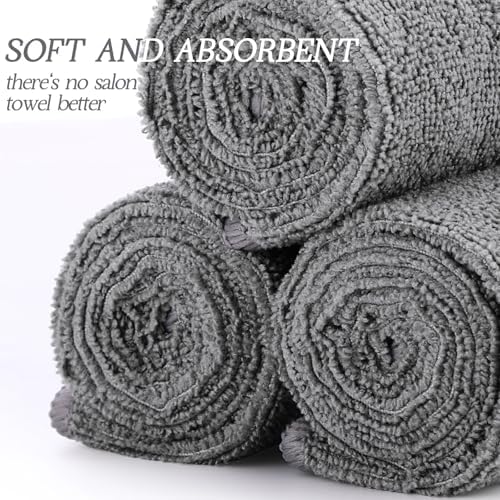 Shimeyao 48 Pack Salon Towels Bleach Proof Microfiber, Light Gray - Image 3