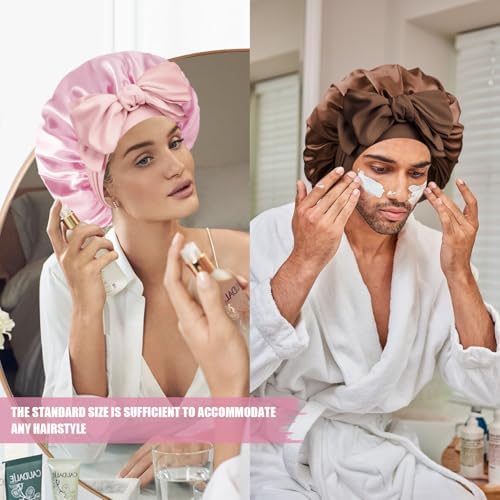 Silk Bonnet for Women,Adjustable Double Layer Sleep Cap - Image 6