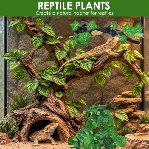 KATUMO 3PCS Reptile Plants, Terrarium Plant Artificial Decor, Fake Plant - Image 4