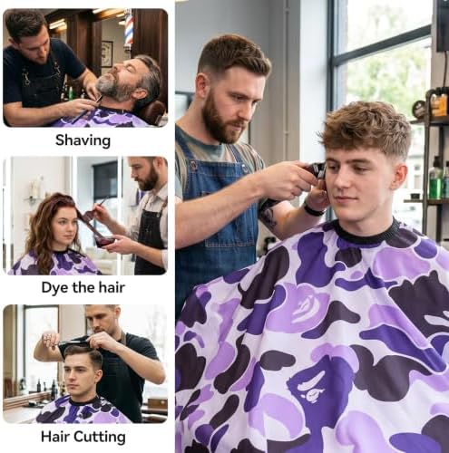 Waterproof Hair Cutting Cape Polyester Salon Barber Cape Adjustable Collar - Image 6