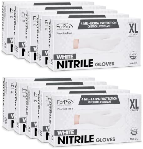 ForPro Disposable Nitrile Gloves, Chemical Resistant, Powder-Free, Latex-Free, Non-Sterile, Food Safe, 4 Mil by ForProProfessionalCollection