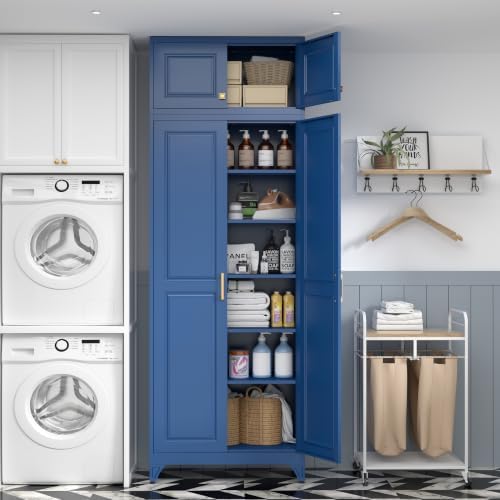 SteeLoong 90”Metal Pantry Storage Cabinet with Doors & 5 Adjustable Shelves - Image 5