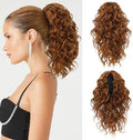 Flufymooz Ponytail Extension, 12" Short Claw Ponytail Extension Wavy Curly Jaw Clip in Pony tails Hair Extension Natural Synthetic Hairpiece for Women (Copper Red) by Flufymooz