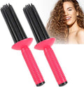 Hairstyling Tools Hair Curler Curling Wand, 2pcs Hair Styling Curler Curls Comb Hair Curler Curling Make Up Brush Roller Tool for Home Travel Hair Salon Use (17 Comb Teeth) by Unknown