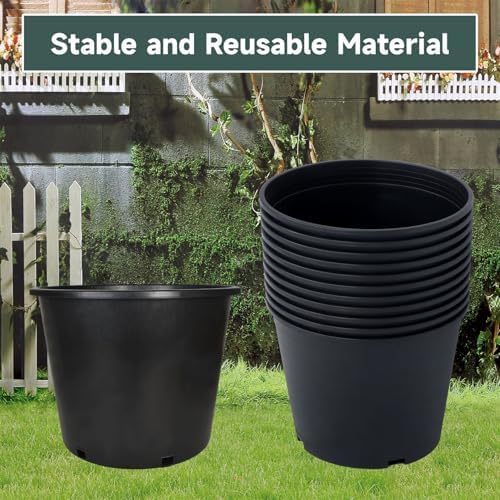 7 Gallon Nursery Pot 10-Pack Plastic Garden Planter Pots - Image 2