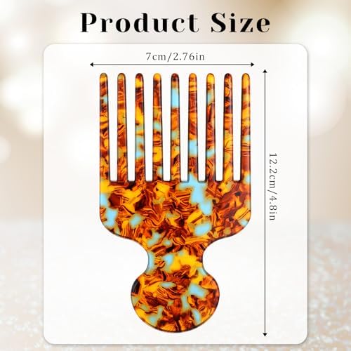 Hair Picks for Women Curly Hair Wide Tooth Comb for Curls Long Tooth Pick Comb Detangling Lifting Combs, Hairs Styling Tool, 4.8 Inches, Brown - Image 4