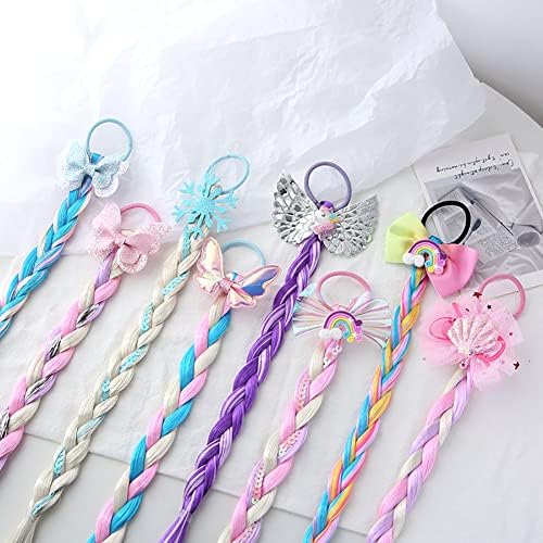 10Pcs Long Braided Wigs Princess Hairpiece Wig Braid Girls Cosplay Headband Hair Dess up Costume Accessories for Girls (C) - Image 4