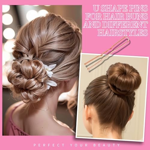 Teenitor 300pcs Bobby Pins Rose Gold Hair, Hair Pins for Women Girls Dance - Image 3