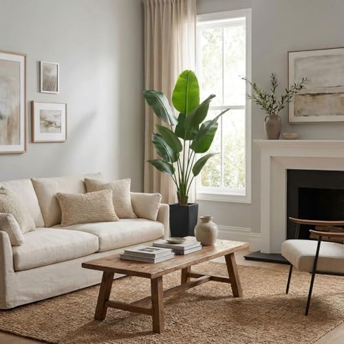 Aveyas 6ft Artificial Bird of Paradise Tree for Home Decor, 6 ft Faux Floor Plant Fake Silk Banana Leaf Tropical Trees with Pot for Indoor Outdoor House Living Room (6 feet Tall Including Raised Pot) - Image 6
