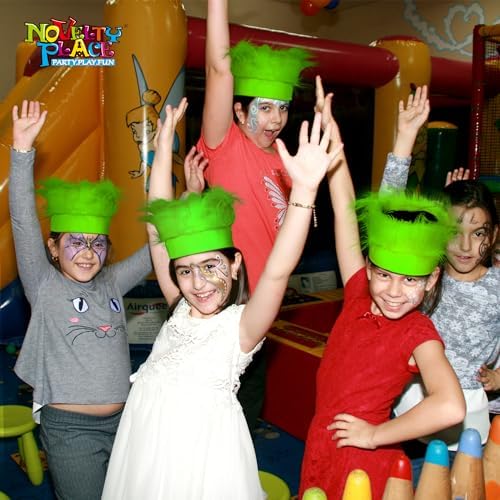 Novelty Place 2Pcs Green Hairy Costume Headband - Fun and Fuzzy Crazy Hair Wig Troll Hair Costume Accessories - Perfect for Sports Parties, Costume, Cosplay, and Halloween - Fit Kids, Teens and Adults - Image 5