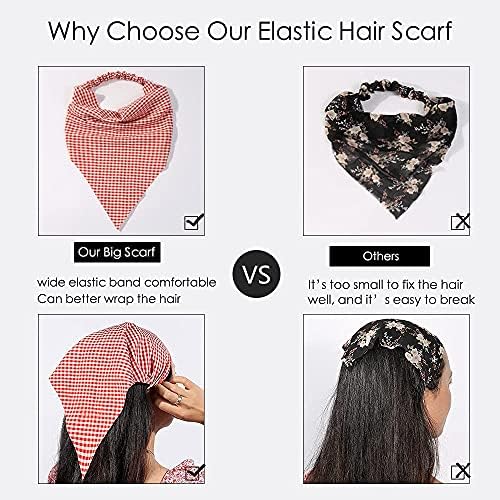 Vercret Hair Scarf Headband for Women,Boho Bandana Pretied Elastic Kerchief - Image 3