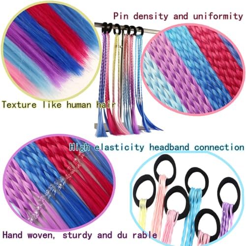 Kids Hair Accessories, Rainbow Braid Ponytail Extensions & Headbands - Image 3