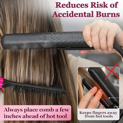 HerStyler Hair Straightening Comb for Flat Iron - Easy Styling & Parting - Image 4