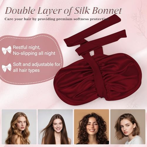 VarCozy Adjustable Double Layer Satin Bonnet for Sleeping to Reduce Frizz - Image 3