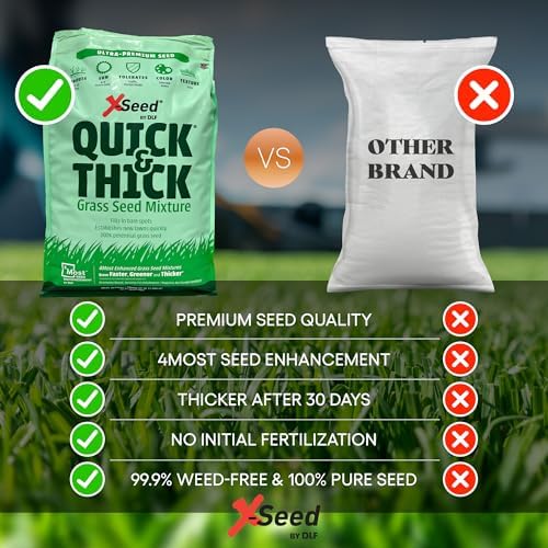 X-Seed Ultra Premium Quick And Thick Lawn Seed Mixture – Rapid Germination for Any Lawn, Dense Coverage in Sun To Shade, High-Traffic Areas, Fescue, Kentucky Blue, & Perennial Ryegrass Blend, 20lb Bag - Image 2
