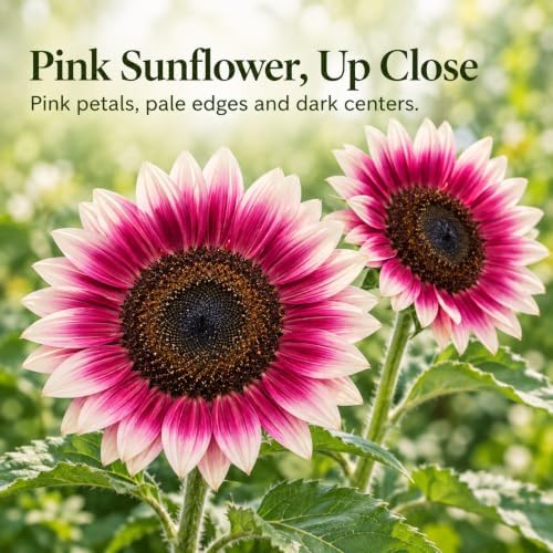 ZEshops 50 Pink Sunflower Seeds for Planting, Outdoor Flower Garden Beds - Image 3