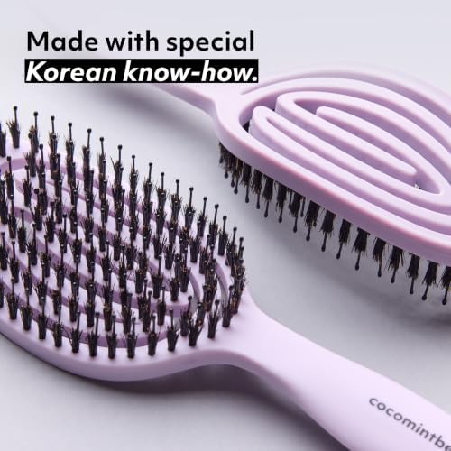 The Boar's Hair Bristle Wellness Brush | Conditions, Detangles, Boosts Scalp Circulation, Lightweight Flexible Design, Vented Cushion, Pain-Free, Helps Dry Damaged Hair (Korean Lilac) - Image 6