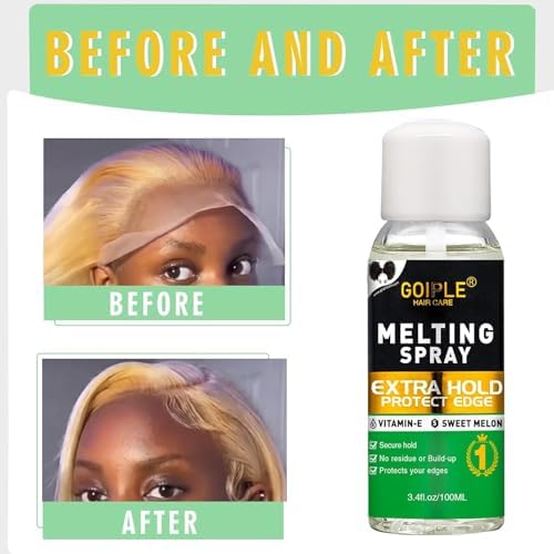 Lace Melting Spray - Glue-Less Hair Adhesive for Wigs & Extensions, Extra Hold Natural Forming Wax Stick - Image 6
