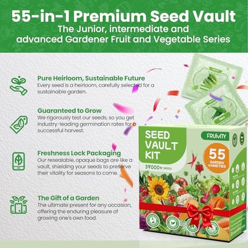55 Vegetable Seeds Variety Pack - 39,000+ Heirloom Seeds for Planting Vegetables and Fruits, Outdoor Garden Seeds for Planting Gift for Mother, Women, Mom, Friend - Image 7