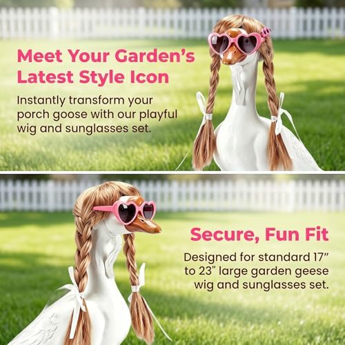 3 Styles Porch Goose Wig Set for 17/23 Inch Lawn Goose Statue - Image 3