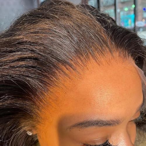 BEEOS Kinky Straight 13x6 Full Frontal SKINLIKE Real HD Lace Wig, 250% Density Human Hair Wig Pre-Plucked Bleached Knots Ultra-fitted Cap Design 24 Inch - Image 3