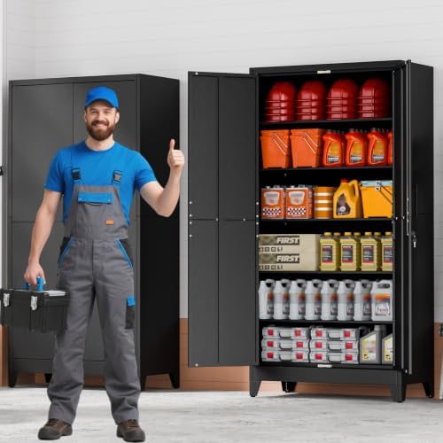 78.7 Metal Garage Storage Cabinet with Locking Doors - Image 2