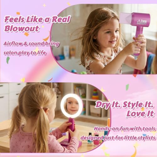 Princess Hair Styling Doll Head Makeup Kit for Girls, Hair Salon Set - Image 5