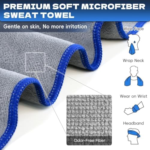 Microfiber Gym Towels for Showering Working Out Quick Dry Negative ions Large Middle Small Sizes Lightweight Gym Towel for Men Women Tennis Sports Towels for Body Hot Yoga Fitness Essentials - Image 5