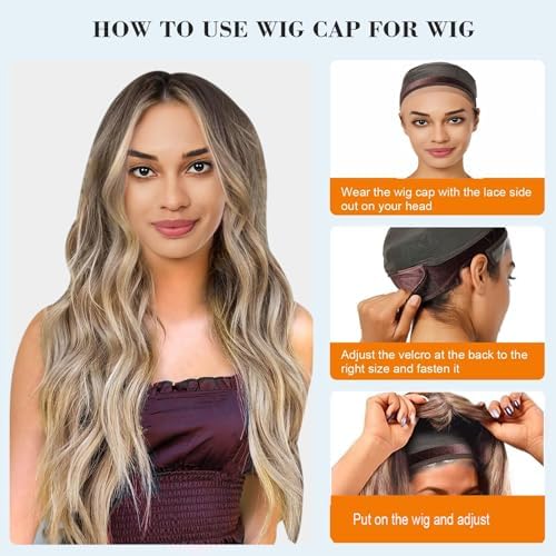Wig Cap Wig Grip Cap for Keeping Wigs in Place Non Slip Wig Cap with Velvet Wig Grip Band Make Your Wig Be Glueless Wig Caps for Women (Black, L) - Image 6