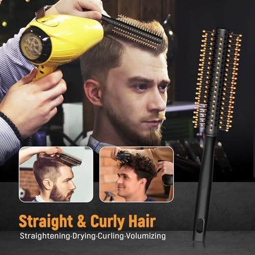 Stylemate Men's Hair Styling Combs and Brush Set - Roller Brush for Adding Volume, Pompadour, Slicked-back, Fauxhawk, Undercut Styling Combs - Image 2