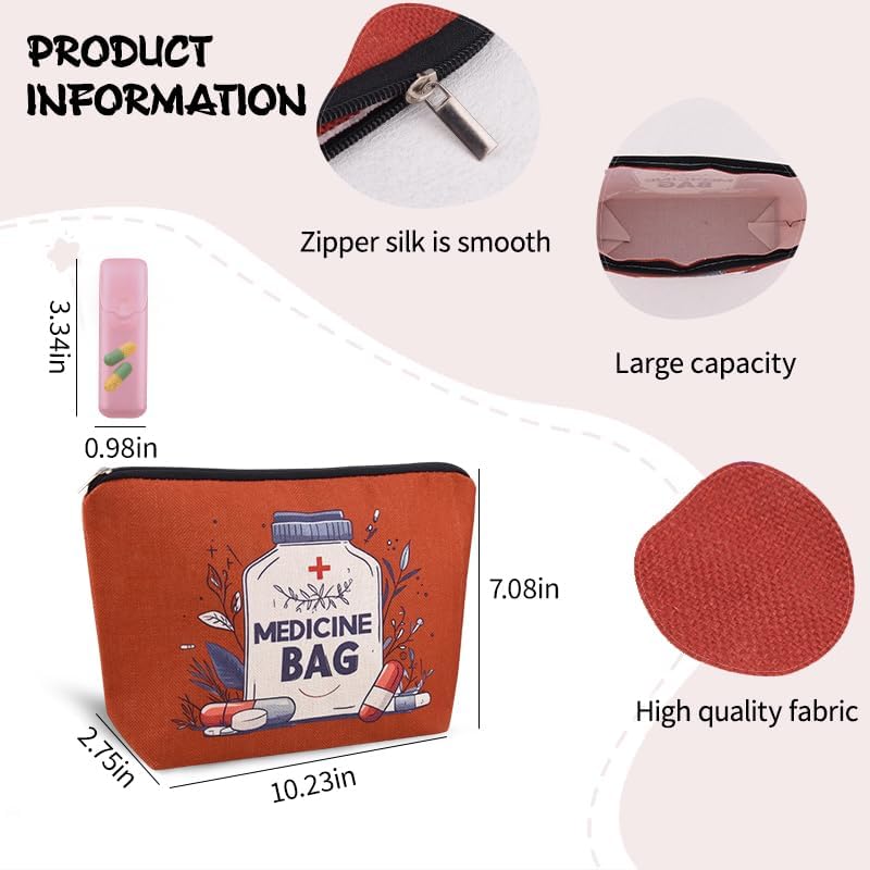 Medical Bag Organizer Pouches Nurse Practitioner Gifts Bag Drug Pill Organizer Physician Assistant Pharmacy Student Patient Travel Makeup Bag Doctor of Nursing Practice Graduation Gifts Pouch Bags - Image 5