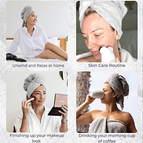 VOLO Super Hero XL Hair Towel - Ultra Soft, Quick Dry, Anti Frizz, Microfiber - Large Luna Gray - Image 6