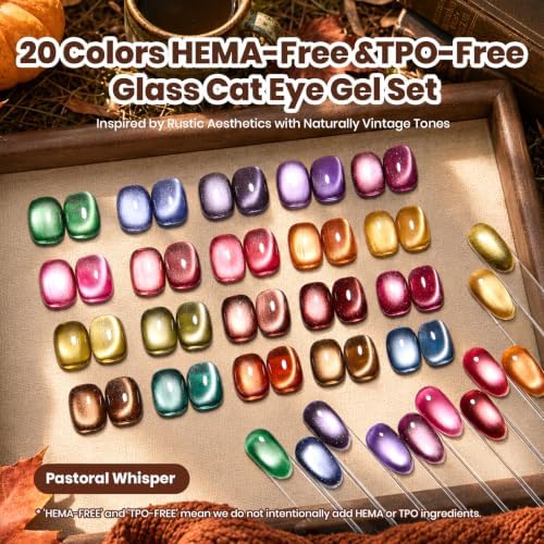 Beetles Cat Eye Gel Nail Polish Set, 20 Colors Magnetic Fall Gel Polish Kit - Image 2