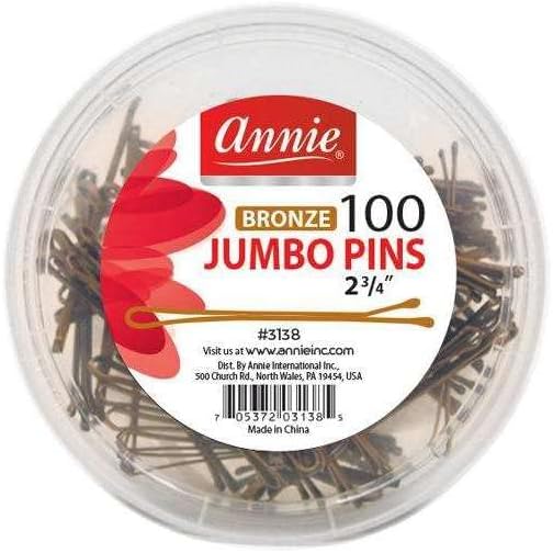 Annie Jumbo Bobby Pins, Bronze Metal, Heavy Duty 2 3/4 In, 100 Ct by AnnieInternational