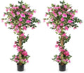 2Pack Artificial Bougainvillea Tree – 5FT Faux Silk Pink Bougainvillea Plant with Pot for Indoor Outdoor Decor, Tall Fake Tropical Tree for Home, Office, Patio, Balcony, Wedding Decoration by Datietiao