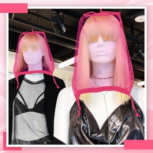 Loopeer 6 Pcs Wig Storage Bag Adjustable Wig Cover with Drawstring,Rose Red - Image 4