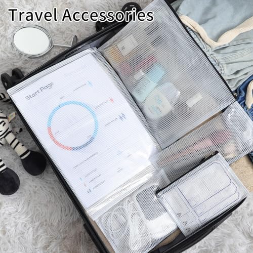 EOOUT 20pcs Mesh Zipper Pouch Bags 8 Size Water Resistant Zipper Bags Plastic Clear Storage Bags for Travel Office Home School Supplies and Board Game Organize - Image 5