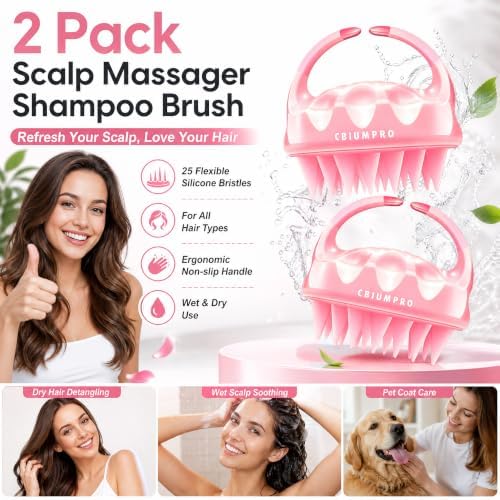 Cbiumpro 2 Pack Scalp Massager Shampoo Brush Scrubber Exfoliator - Image 3