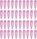 40 Counts Colorful Metal Snap Hair Clips 2 Inch Barrettes for Women Accessories (hotpink) by PIDOUDOU