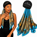 2 in 1 Wrap Cap Hair Net and Scarf for Silk Press, Satin Wrap Cap Bonnet for Women, Adjustable Stay-On Sleep Hair Net Scarf for All Hair Types by BQSAR