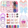 Girls Hair Accessories Set 77Pcs All In One Purple Mixed Hair Tie Clip Kit by CAMBIODV