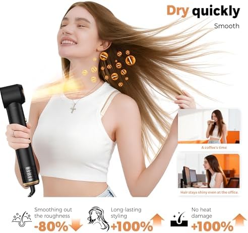 OKWRAP 5-in-1 Blow Dryer Brush, Hot Air Styler with Auto-Wrap Curlers - Image 5