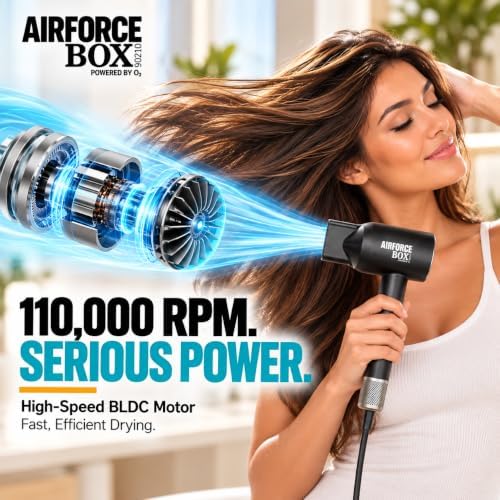 HeatSyncFusion Ionic Hair Dryer – Hair Blow Dryer with Fast-Drying Power – Includes Diffuser & Concentrator – Lightweight Ergonomic Design – Professional Styling Tools & Appliances - Image 3