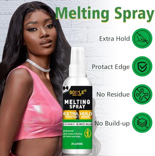 Lace Melting and Holding Mousse Glue-Less Hair Adhesive for Wigs, Wig Glue Lace Melting Spray Lace Melt Mousse for Closure Wigs Extensions, Wig Melting Mousse Supreme Hold for Wig Hair Wig Install Kit - Image 4