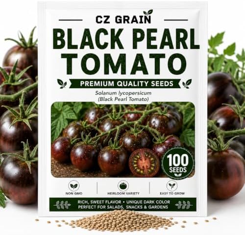 Black Pearl Tomato Seeds for Planting | 100 Seeds | Dark Cherry Tomato by CZGrain